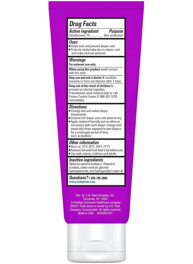 Boudreaux's Butt Paste, Butt Barrier Ointment, Rash Prevention, 4oz tube