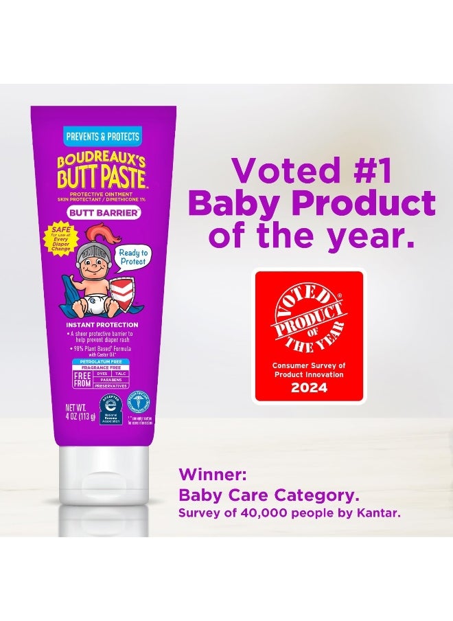 Boudreaux's Butt Paste, Butt Barrier Ointment, Rash Prevention, 4oz tube