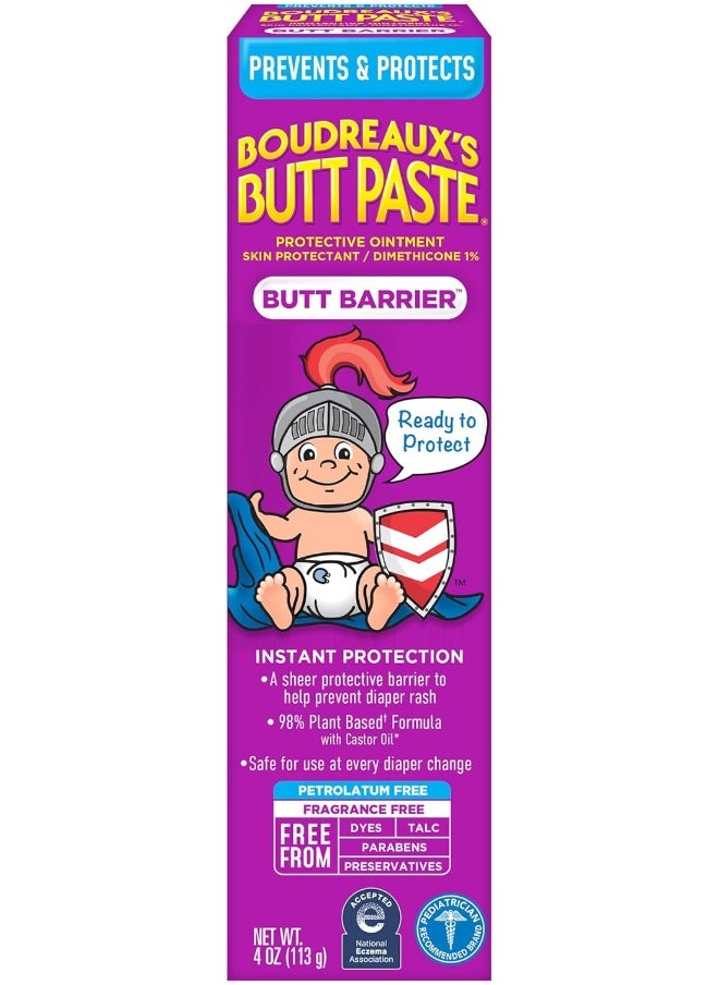 Boudreaux's Butt Paste, Butt Barrier Ointment, Rash Prevention, 4oz tube