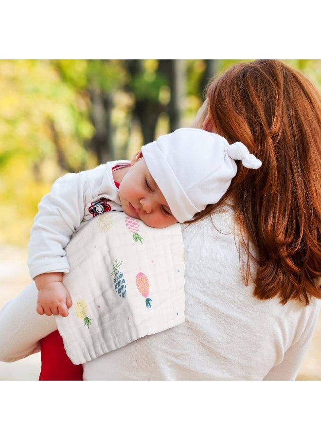 Chumia 20 Pack Baby Muslin Washcloths Cotton Face Towels 6 Layer Baby Wash Cloths with Sensitive Skin Baby Bath Towel Great for Baby Toddler Kids 10 x 10 Inch