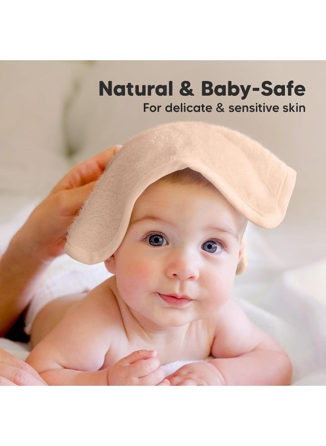 6-Pack Organic Baby Washcloths – Soft Bamboo Washcloth, Baby Wash Cloths, Baby Wash Cloth for Newborn, Kids, Baby Towels, Baby Bath Essentials, Face Towel, Face Cloths for Washing Face (Peachy)