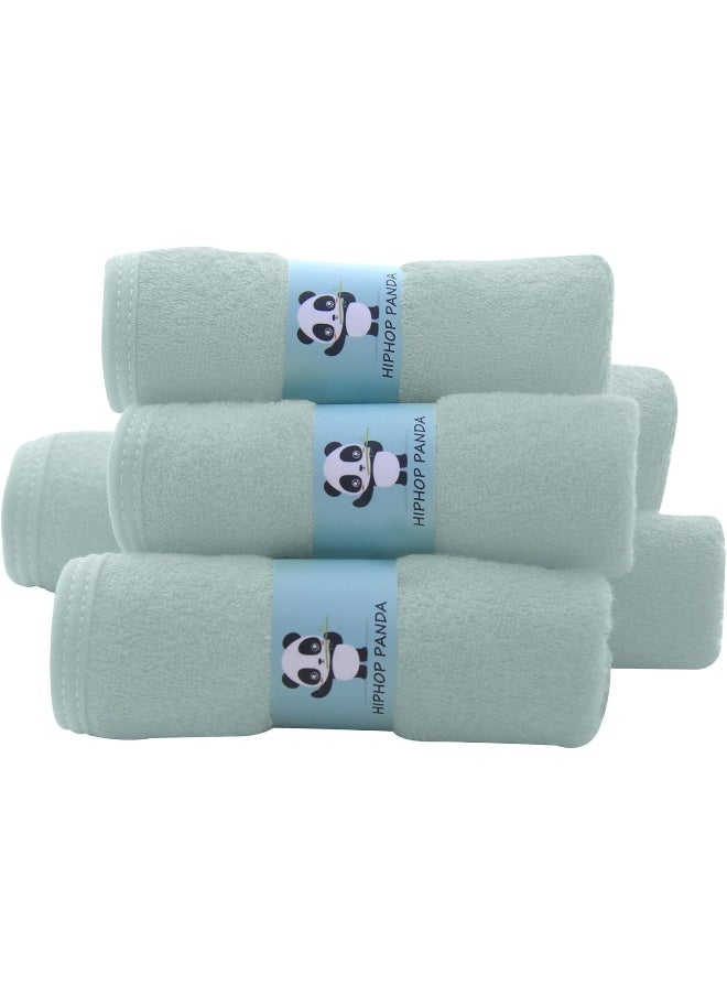 HIPHOP PANDA Baby Washcloths, Rayon Made from Bamboo - 2 Layer Ultra Soft Absorbent Newborn Bath Face Towel - Reusable Baby Wipes for Delicate Skin - Green, 6 Pack