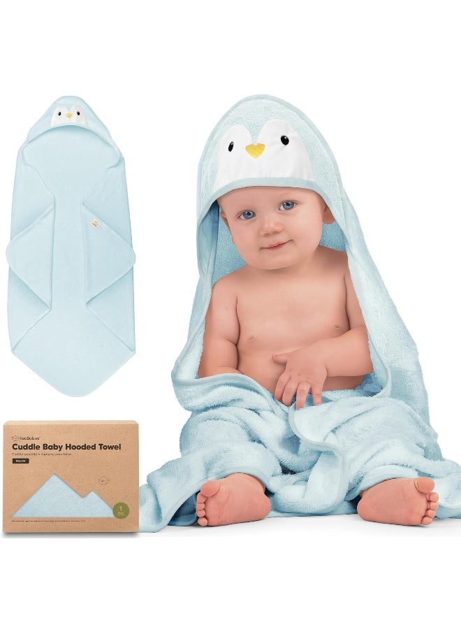 KeaBabies Baby Hooded Towel - Viscose Derived from Bamboo Baby Towel, Toddler Bath Towel, Infant Towels, Large Hooded Towel, Soft Baby Towels with Hood for Girls, Babies, Newborn Boys (Penguin)