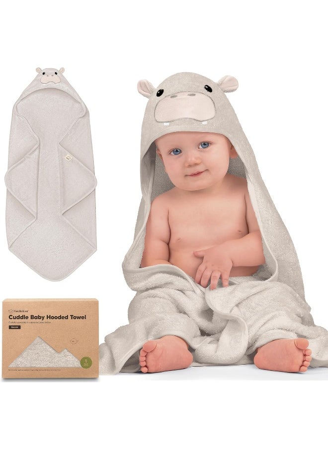 KeaBabies Baby Hooded Towel - Viscose Derived from Bamboo Toddler Bath Towel, Infant Towels, Large Hooded Towel, Organic Baby Towels with Hood for Girls, Babies, Newborn Boys (Hippo)
