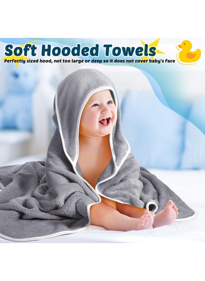 Chumia 6 Pack Baby Bath Towel Coral Fleece Soft Absorbent Newborn Hooded Towel for Kid 30 x 30 Inch Toddler Bath Blanket for Babies Infant Shower Gift