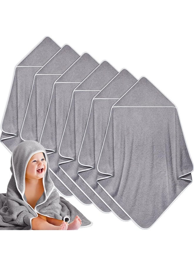 Chumia 6 Pack Baby Bath Towel Coral Fleece Soft Absorbent Newborn Hooded Towel for Kid 30 x 30 Inch Toddler Bath Blanket for Babies Infant Shower Gift
