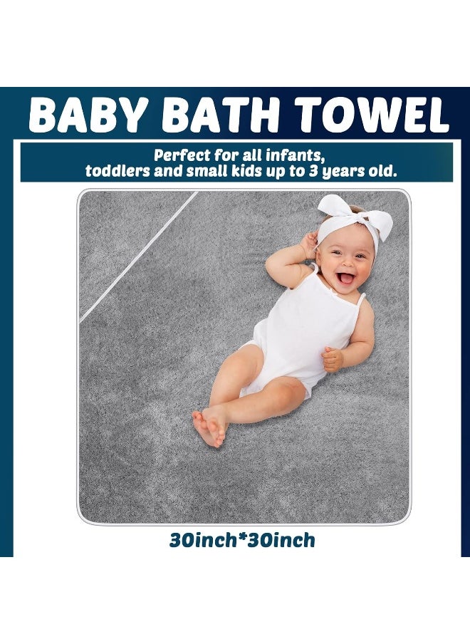 Chumia 6 Pack Baby Bath Towel Coral Fleece Soft Absorbent Newborn Hooded Towel for Kid 30 x 30 Inch Toddler Bath Blanket for Babies Infant Shower Gift