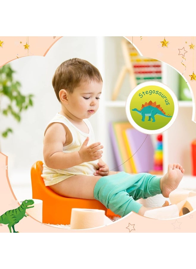 Geyee 24 Pcs Potty Training Stickers Potty You Pee on Toilet Reveal Stickers Chart Reusable Pee Decals Color Changing Seat Toilet Targets for Boys Girls Kids Training Use(Dinosaur)
