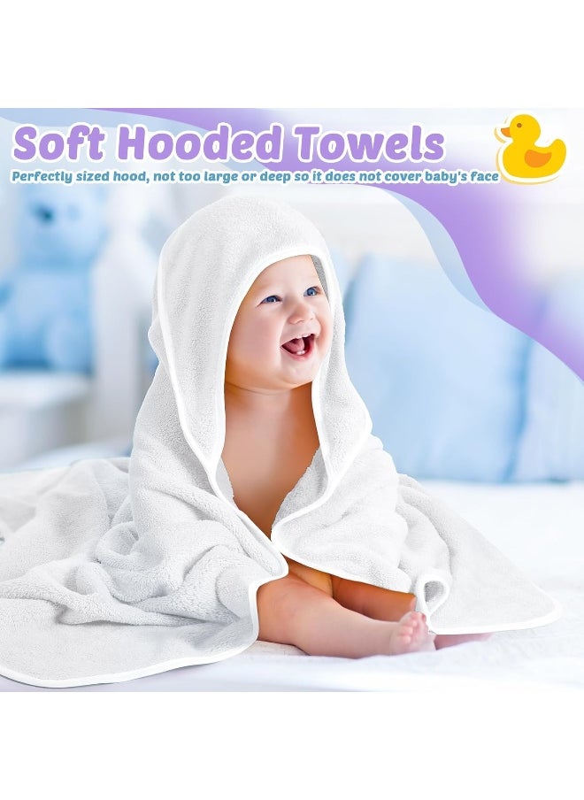 6 Pack Baby Bath Towel, Coral Fleece Soft Absorbent Newborn Hooded Towel for Kids