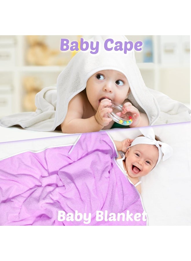 6 Pack Baby Bath Towel, Coral Fleece Soft Absorbent Newborn Hooded Towel for Kids