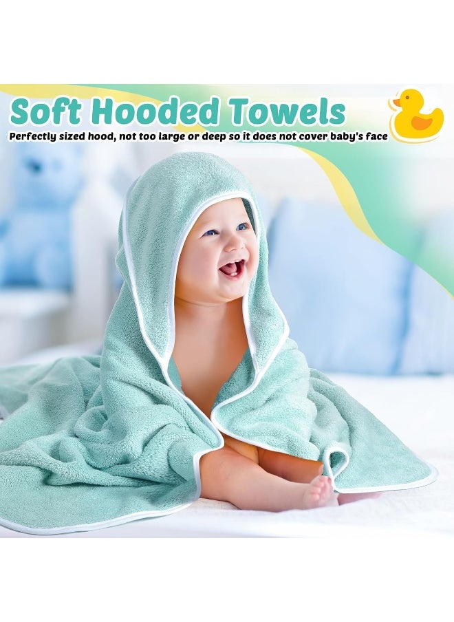 Chumia 6 Pack Baby Bath Towel Coral Fleece Soft Absorbent Newborn Hooded Towel for Kid 30 x 30 Inch Toddler Bath Blanket for Babies Infant Shower Gift