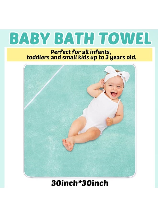 Chumia 6 Pack Baby Bath Towel Coral Fleece Soft Absorbent Newborn Hooded Towel for Kid 30 x 30 Inch Toddler Bath Blanket for Babies Infant Shower Gift