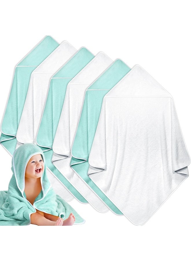 Chumia 6 Pack Baby Bath Towel Coral Fleece Soft Absorbent Newborn Hooded Towel for Kid 30 x 30 Inch Toddler Bath Blanket for Babies Infant Shower Gift