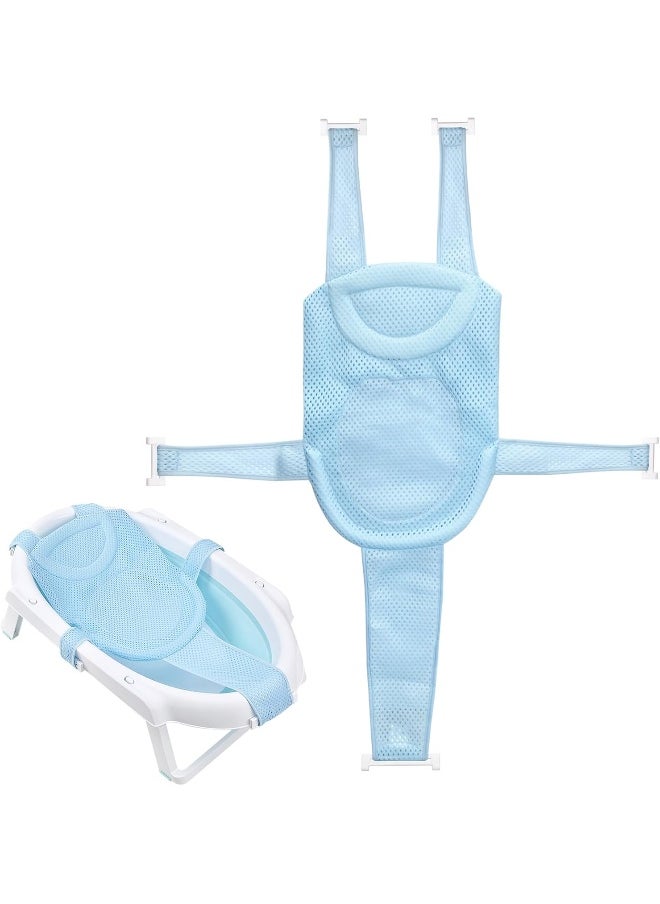 Colorlife Baby Bath Seat Support Net Adjustable Comfortable Non-Slip Five Prong Mesh Newborn Baby Bath Seat Support Net 0-6 Months Blue