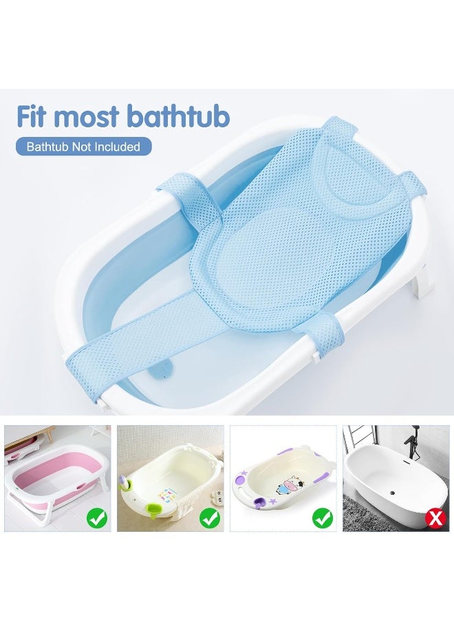 Colorlife Baby Bath Seat Support Net Adjustable Comfortable Non-Slip Five Prong Mesh Newborn Baby Bath Seat Support Net 0-6 Months Blue
