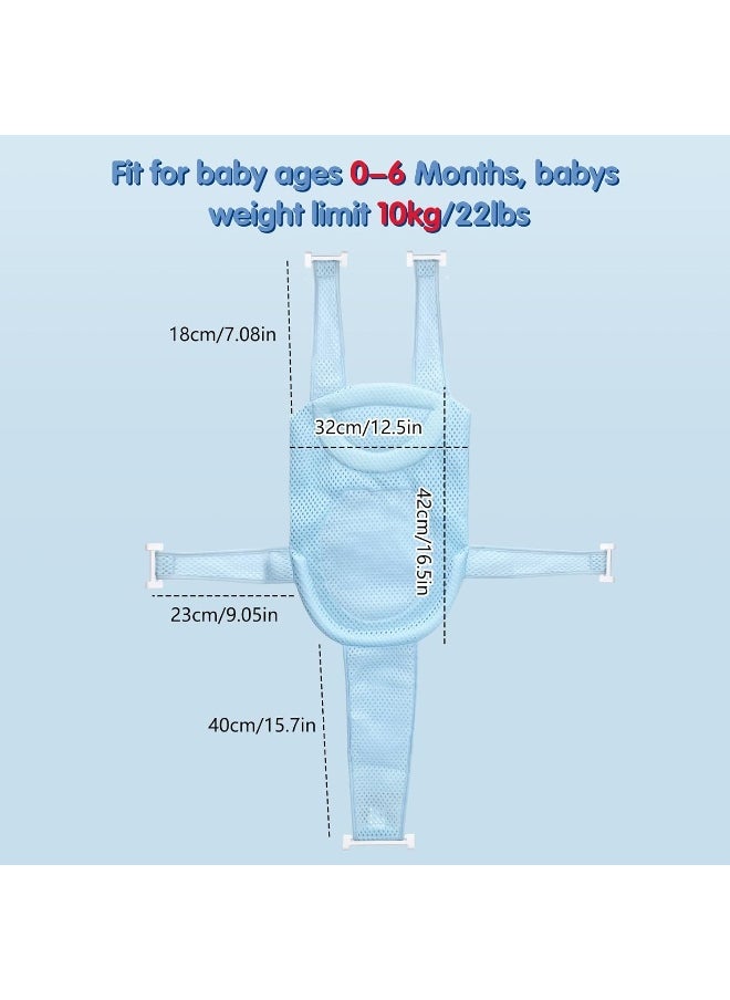 Colorlife Baby Bath Seat Support Net Adjustable Comfortable Non-Slip Five Prong Mesh Newborn Baby Bath Seat Support Net 0-6 Months Blue