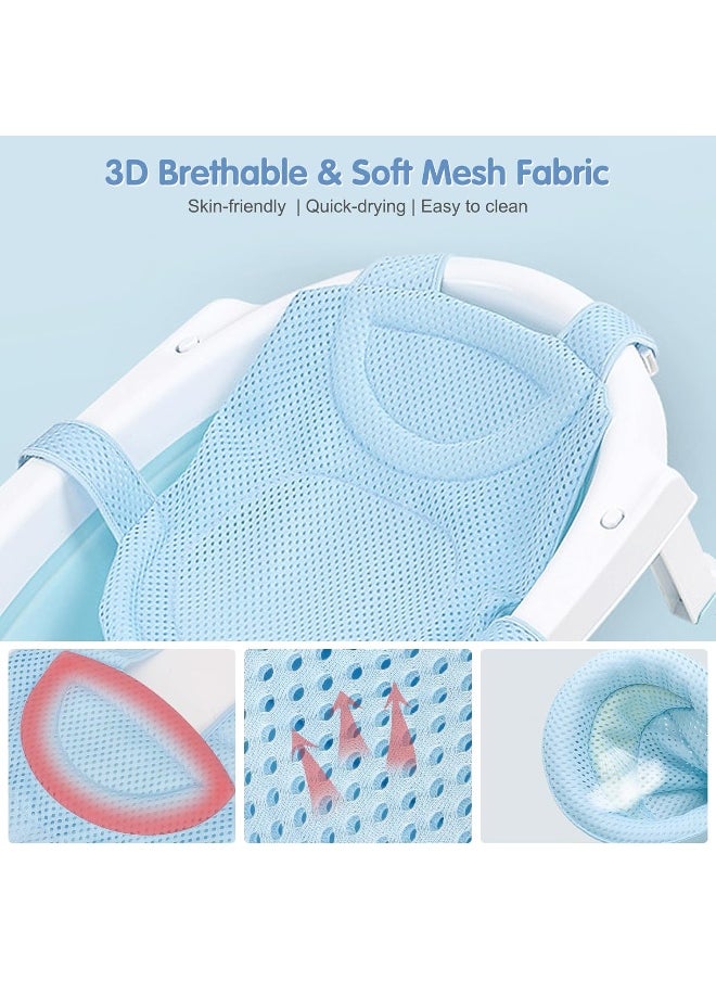 Colorlife Baby Bath Seat Support Net Adjustable Comfortable Non-Slip Five Prong Mesh Newborn Baby Bath Seat Support Net 0-6 Months Blue