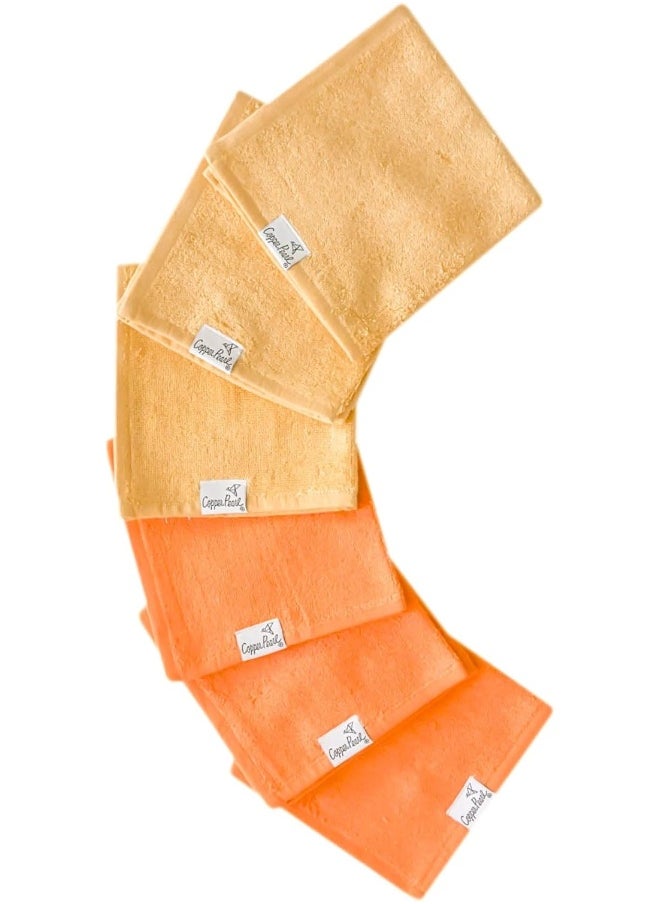 Copper Pearl 6 Ultra Soft Baby Bath Washcloths Premium Large Soft 'Skip' 11 x 11 Towels