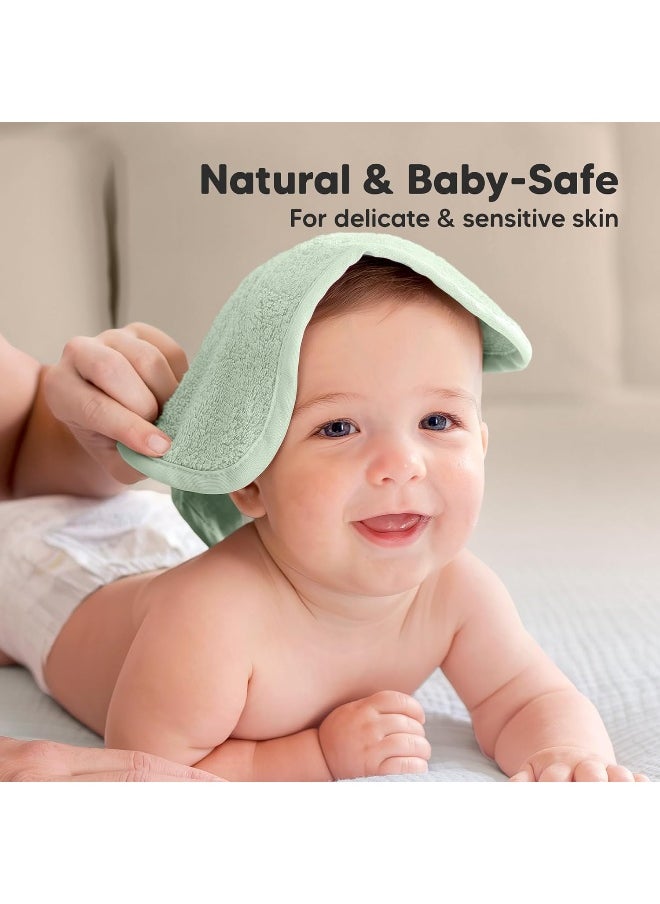 6-Pack Baby Washcloths - Soft Viscose Derived from Bamboo Washcloth, Baby Wash Cloths, Baby Wash Cloth for Newborn, Kids, Bath Baby Towels, Face Towel, Face Cloths for Washing Face(Pistachio)