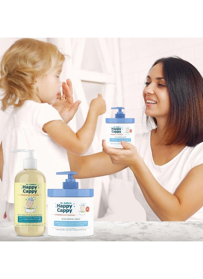 Happy Cappy Baby Shampoo and Body Wash and Moisturizing Cream Bundle