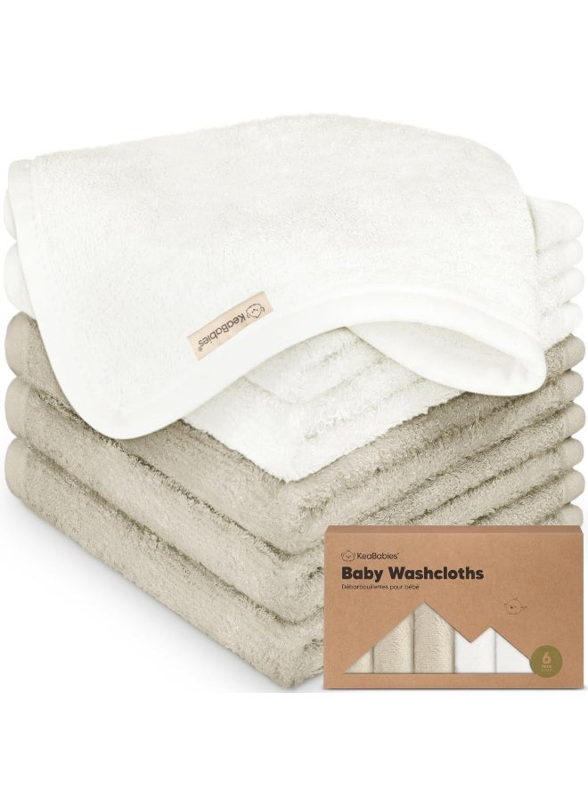 6-Pack Baby Washcloths - Soft Viscose Derived from Bamboo Washcloth, Baby Wash Cloths, Baby Wash Cloth for Newborn, Kids, Bath Baby Towels, Face Towel, Face Cloths for Washing Face