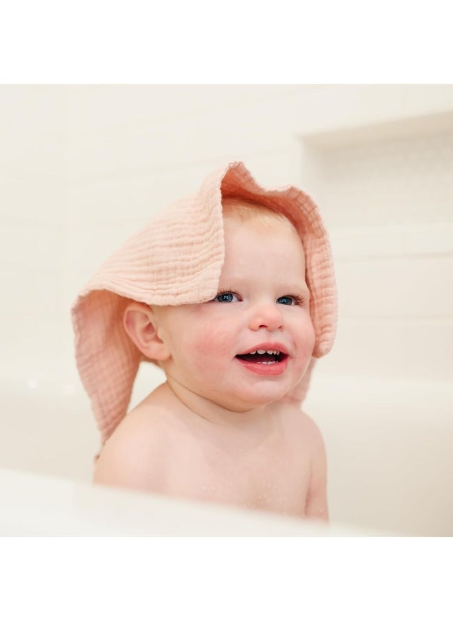 Konssy Baby Muslin Washcloths 7 Pack -100% Cotton Baby Bath Washcloths, Soft Baby Wash Cloths and Absorbent Burp Cloths for Newborn Kids Girls and Boys, 11x11 inches
