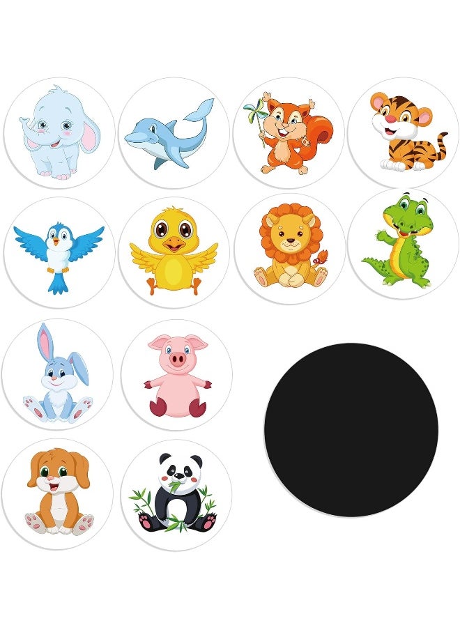 Geyee 24 Pcs Potty Training Stickers Potty You Pee on Toilet Reveal Stickers Chart Reusable Pee Decals Color Changing Seat Toilet Targets for Boys Girls Kids Training Use(Animal)