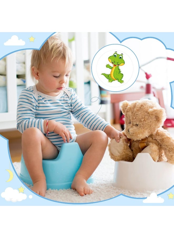 Geyee 24 Pcs Potty Training Stickers Potty You Pee on Toilet Reveal Stickers Chart Reusable Pee Decals Color Changing Seat Toilet Targets for Boys Girls Kids Training Use(Animal)