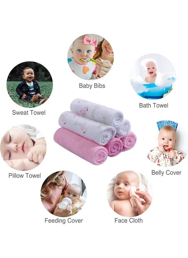 Baby Washcloths Set and Baby Bath Towels, Extra Soft and Ultra Absorbent, Great Gifts Pack for Newborn and Infants, 24 Pcs Pink