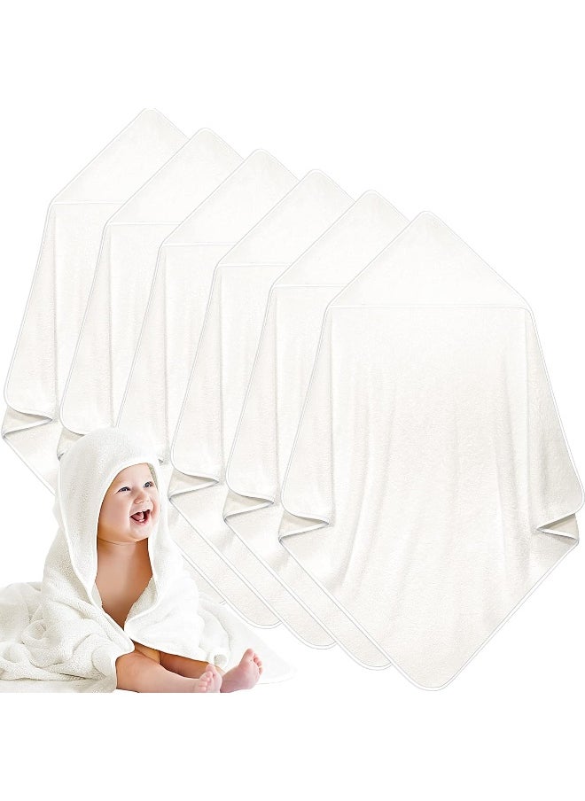 Chumia 6 Pack Baby Bath Towel, Soft Coral Fleece Absorbent Newborn Hooded Towel for Kids