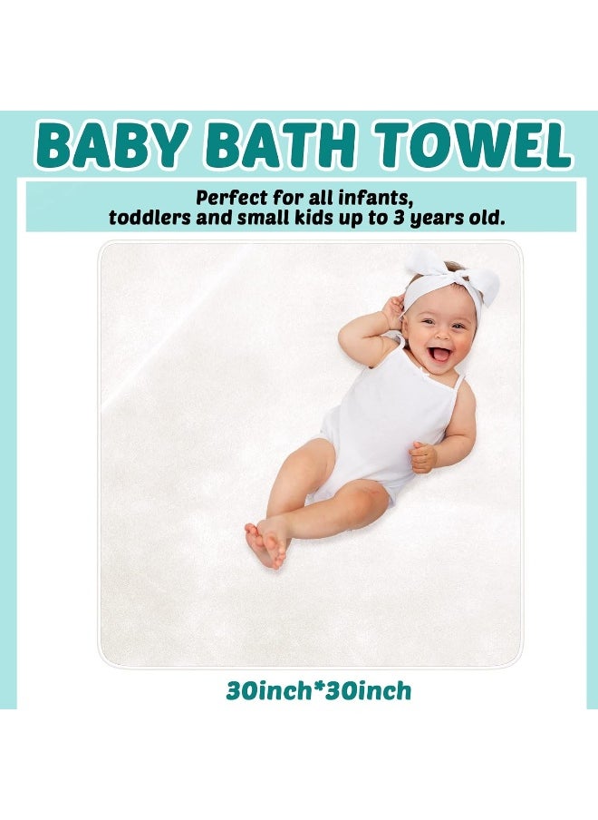 Chumia 6 Pack Baby Bath Towel, Soft Coral Fleece Absorbent Newborn Hooded Towel for Kids