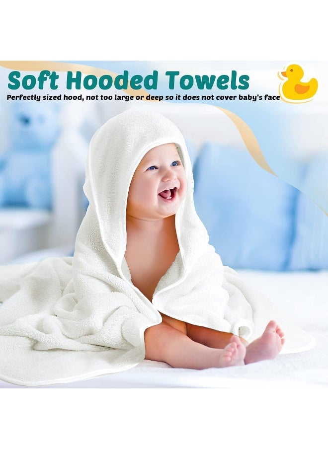 Chumia 6 Pack Baby Bath Towel, Soft Coral Fleece Absorbent Newborn Hooded Towel for Kids
