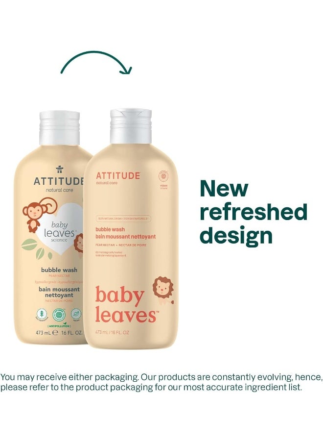 Attitude Baby Leaves Natural Bubble Wash - Pear Nectar - 473 ml