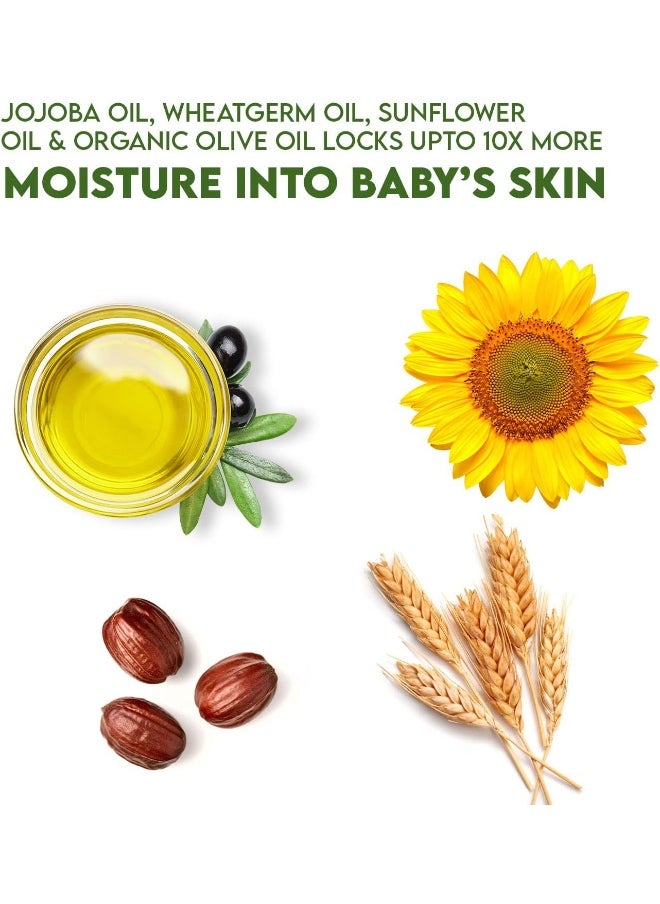 WBM Care Baby Oil-Moisturizing Baby Massage Oil|Mineral Oil Free With 100% Natural Ingredients And Vitamin E - 10 Oz