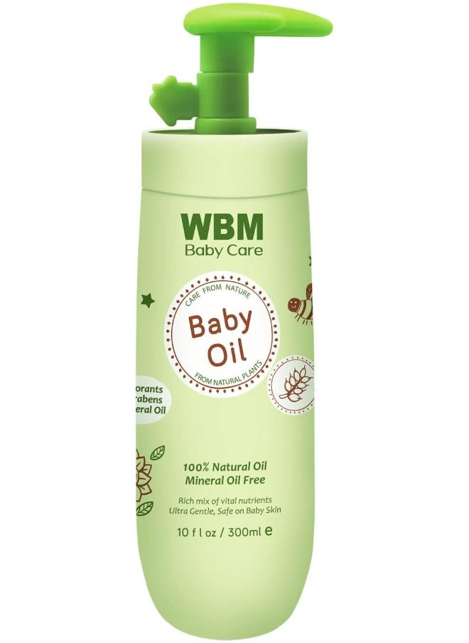 WBM Care Baby Oil-Moisturizing Baby Massage Oil|Mineral Oil Free With 100% Natural Ingredients And Vitamin E - 10 Oz
