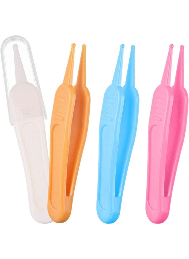 Onwon 4 Pieces Nose Cleaning Tweezers Safe and Effective Clip Care Ear Nose Navel Clean Tool Nipper Plier Pincet Forceps