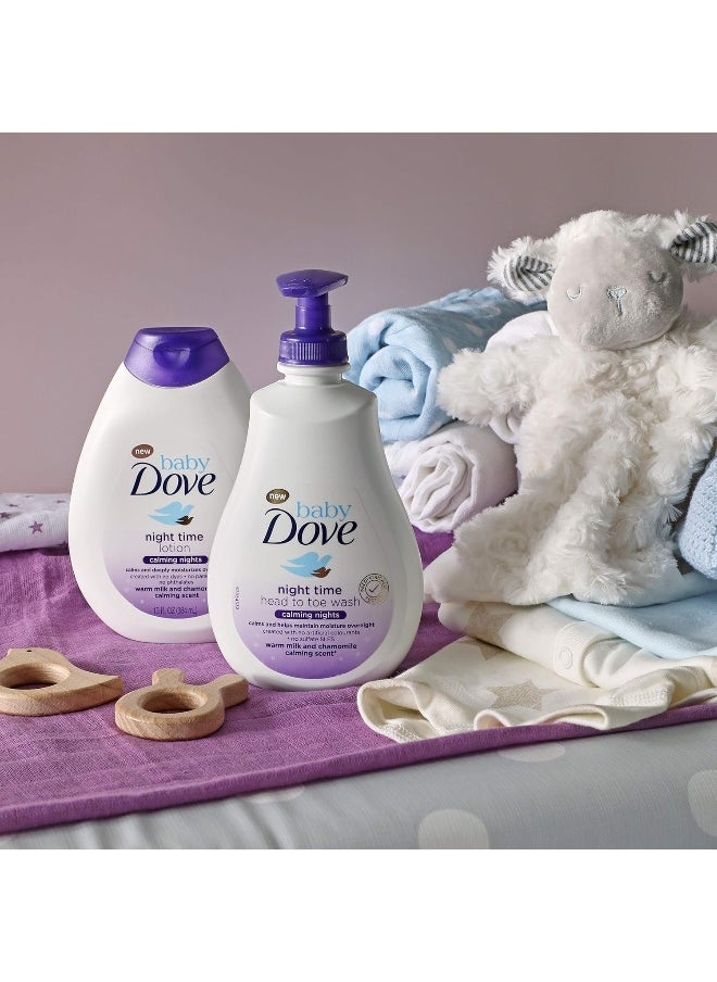 Baby Dove Calming Moisture Sensitive Skin Night Time Wash, 3 Pack Hypoallergenic and Tear-Free Bath Wash, Scented, Suitable for Newborns, 400 ml (3x 13.52 oz)