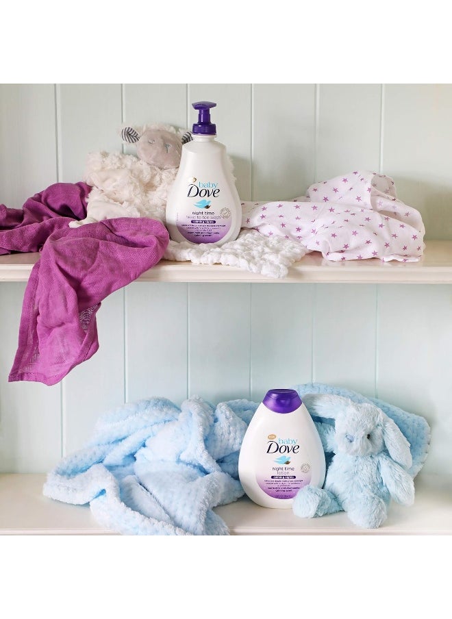 Baby Dove Calming Moisture Sensitive Skin Night Time Wash, 3 Pack Hypoallergenic and Tear-Free Bath Wash, Scented, Suitable for Newborns, 400 ml (3x 13.52 oz)
