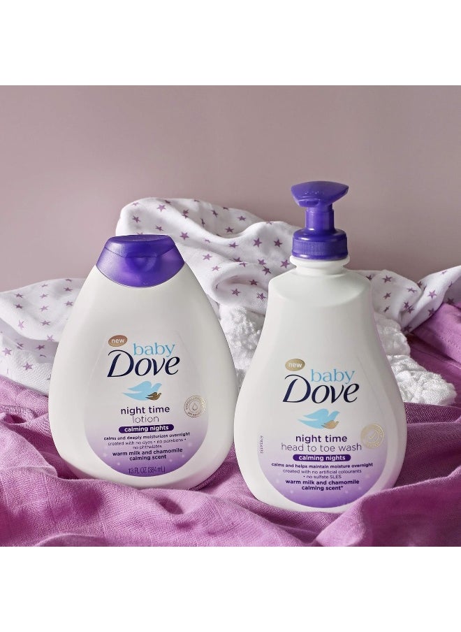 Baby Dove Calming Moisture Sensitive Skin Night Time Wash, 3 Pack Hypoallergenic and Tear-Free Bath Wash, Scented, Suitable for Newborns, 400 ml (3x 13.52 oz)