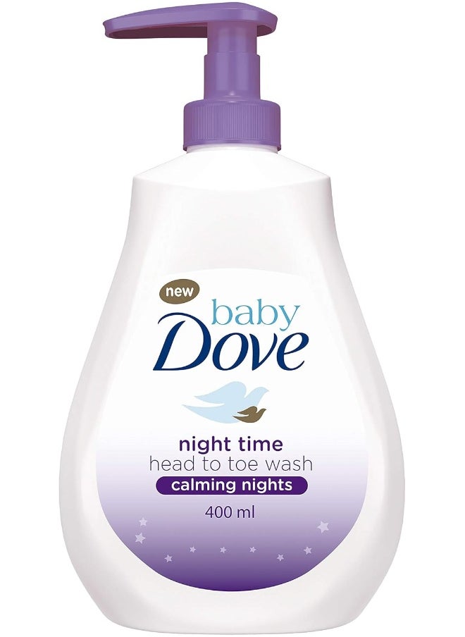 Baby Dove Calming Moisture Sensitive Skin Night Time Wash, 3 Pack Hypoallergenic and Tear-Free Bath Wash, Scented, Suitable for Newborns, 400 ml (3x 13.52 oz)