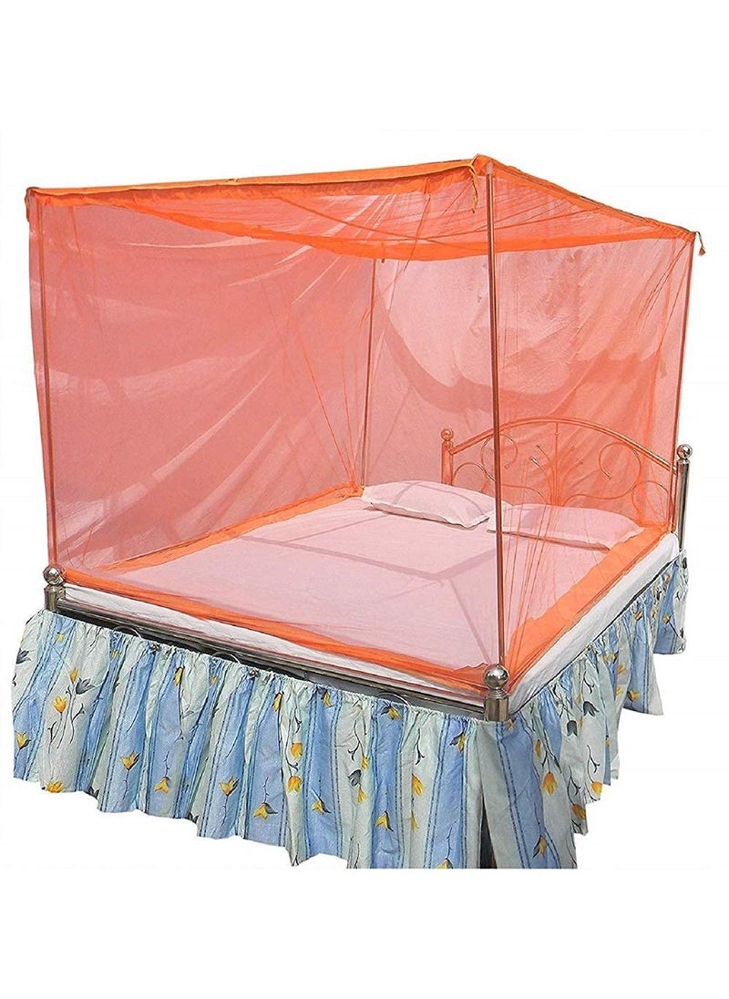 Trending Choice Poly Cotton Mosquito Net Mosquito Net for Double Bed King Size Queen Size Bed Machardani Protection for Baby 8 X 8 Feet King Size Bed Peach
