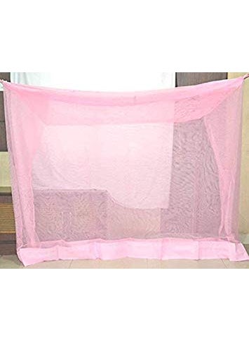 ANUPRIYA SHOPPING CENTRE HDPE Mosquito NetMachardani for Home Pink 8 ft x 8 ft