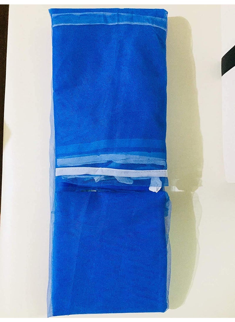 Trending Choice Poly Cotton Mosquito Net Mosquito Net for Double Bed King Size Queen Size Bed Machardani Protection for Baby 7 X 7 Feet Double Size Bed Blue
