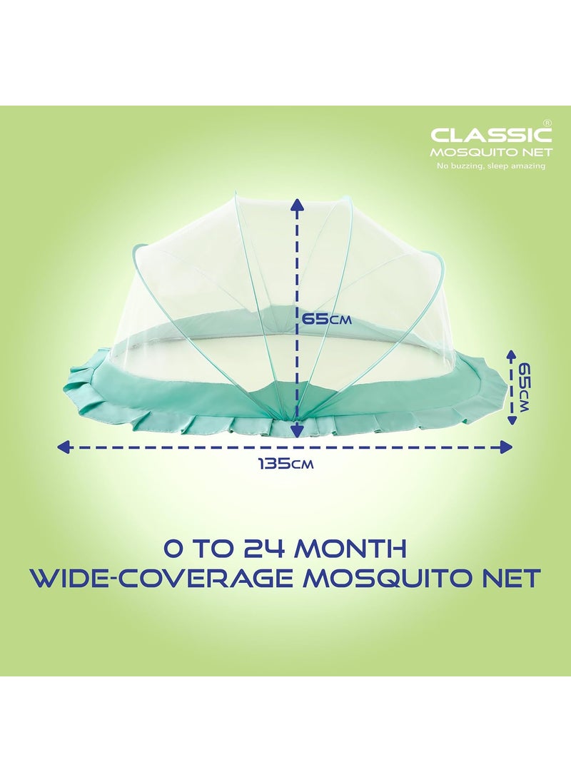 Classic Mosquito Net Baby Mosquito Net Bottomless Net for Infants for Safe Easy Use Ensures Your Babys Safe Sleep 135cmX65cmX65cm 0 to 24 Months Ocean Green Ocean Green