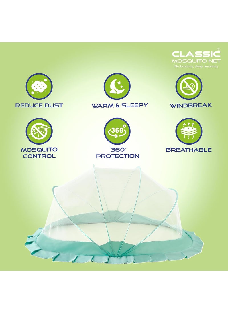 Classic Mosquito Net Baby Mosquito Net Bottomless Net for Infants for Safe Easy Use Ensures Your Babys Safe Sleep 135cmX65cmX65cm 0 to 24 Months Ocean Green Ocean Green