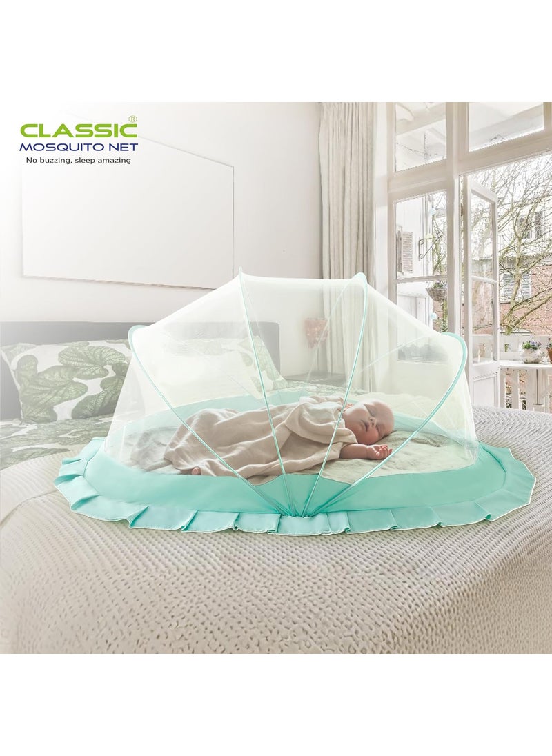 Classic Mosquito Net Baby Mosquito Net Bottomless Net for Infants for Safe Easy Use Ensures Your Babys Safe Sleep 135cmX65cmX65cm 0 to 24 Months Ocean Green Ocean Green