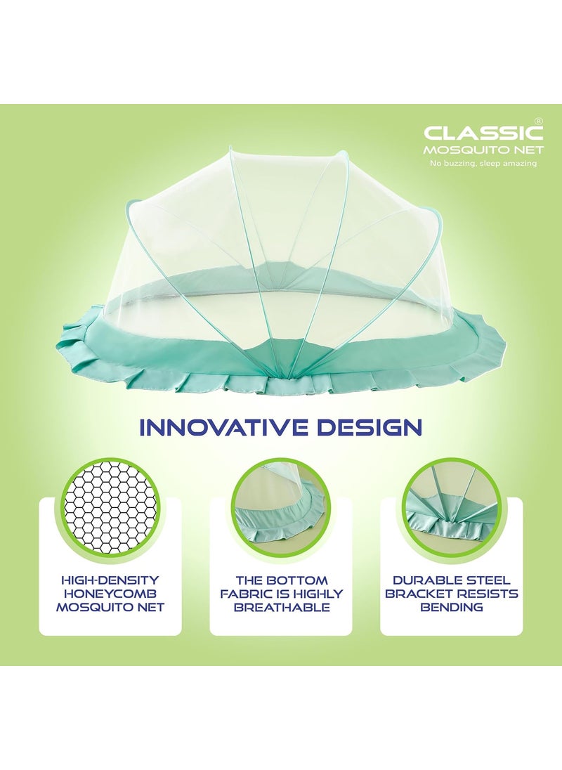 Classic Mosquito Net Baby Mosquito Net Bottomless Net for Infants for Safe Easy Use Ensures Your Babys Safe Sleep 135cmX65cmX65cm 0 to 24 Months Ocean Green Ocean Green