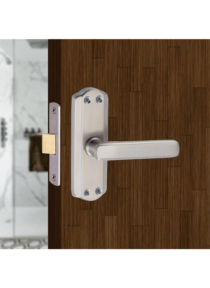 SARDAR Jewel 5 SS Black Silver Iron Baby Latch Bathroom Door Handle Mortise Door Handle with Baby Latch Keyless Handle Bathroom Tower Bolt for Bathroom Push to Close Latch with Baby Latch