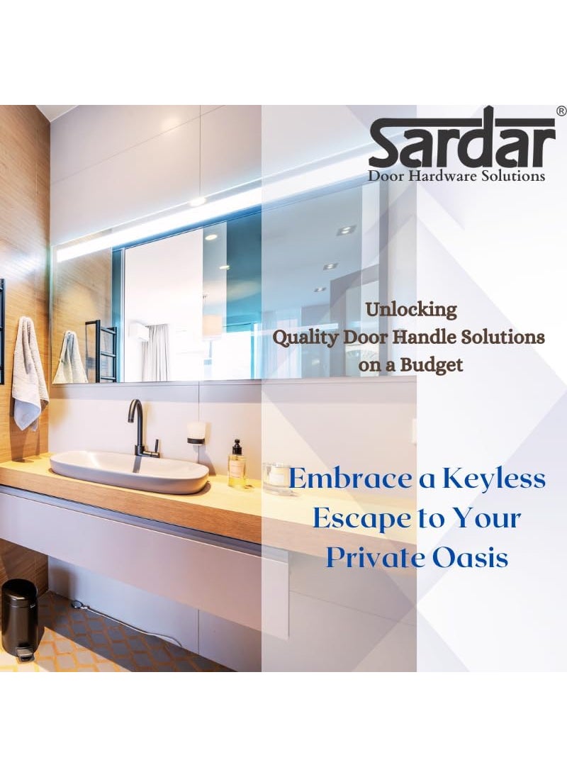SARDAR 07 Antique 5 Iron Bathroom Door Handle Set with Keyless Baby LatchTower BoltPush to Close Latch with Door Latch
