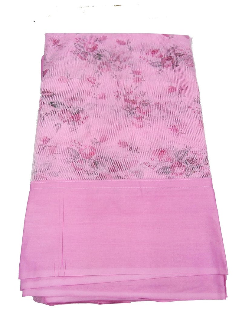 Ans Mosquito net Pink Printed Heavy Quality Polyester Soft 65 x 8 ft XXL